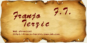 Franjo Terzić vizit kartica